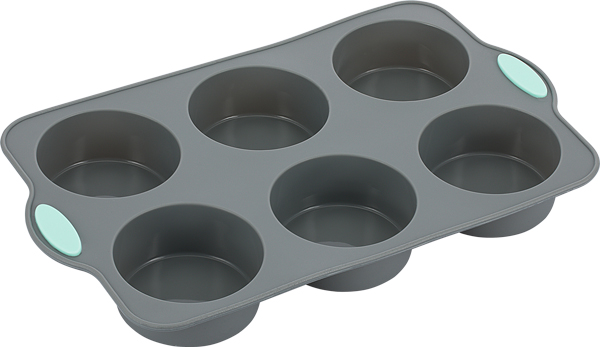 Форма для выпечки кексов 25,5*15,5 см.  6 ячеек. d=65 мм. силикон /1/100/