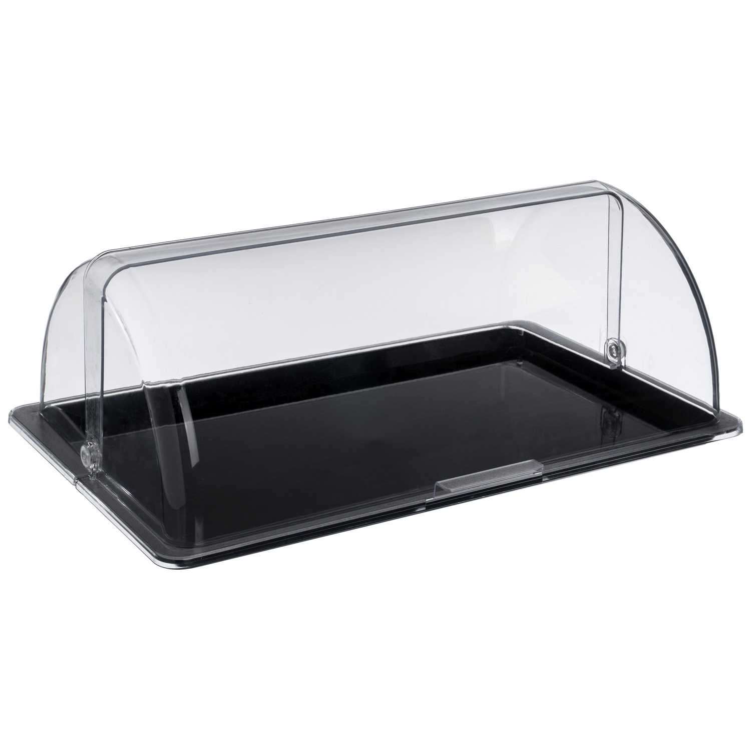 Поднос сервировочный GN 1/1 53*32,5 см. поликарбонат, черный, с крышкой Roll-Top GP /1/ ВДОХНОВЕНИЕ