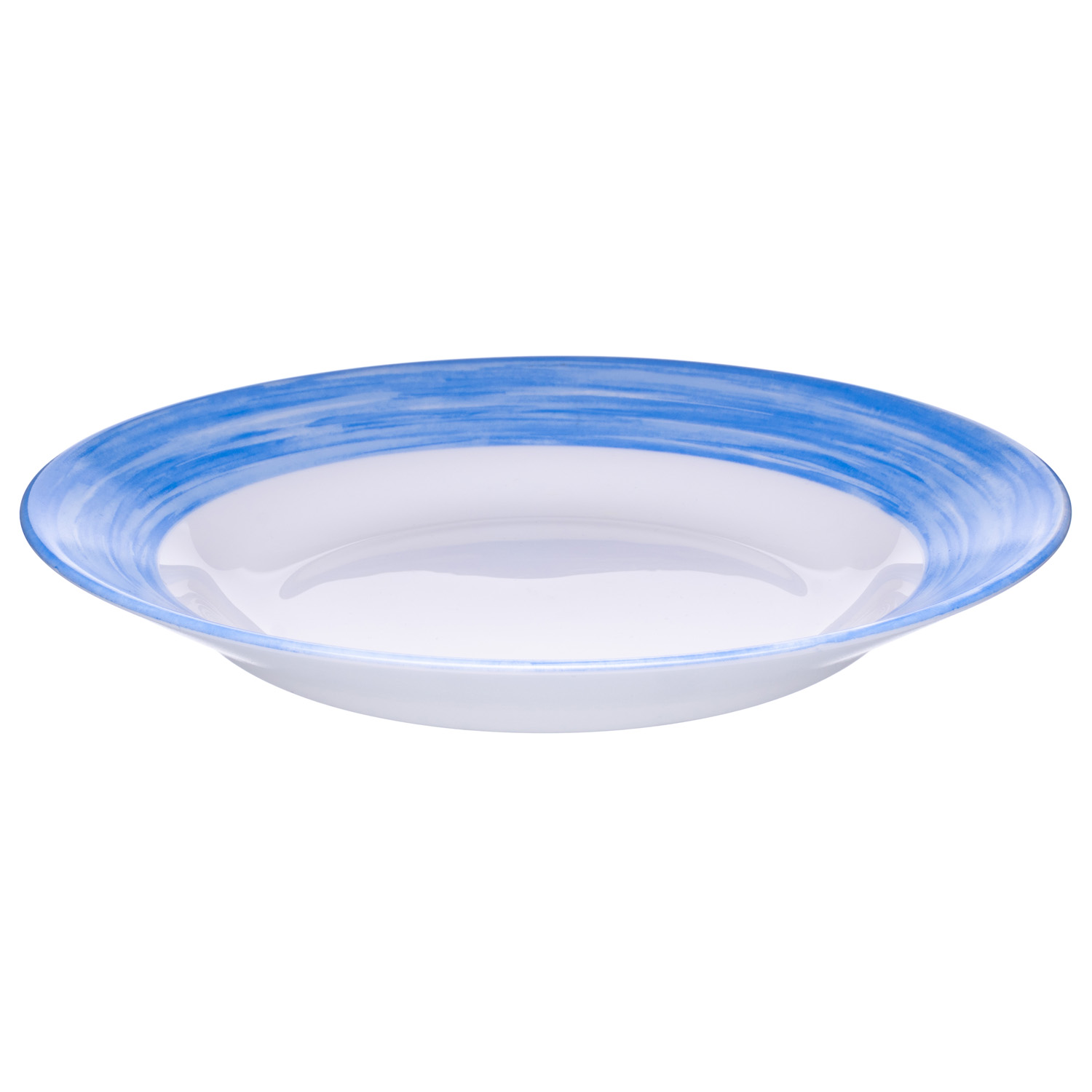 Тарелка d=225 мм. глубокая голубой край Браш /1/6/24/ АКЦИЯ