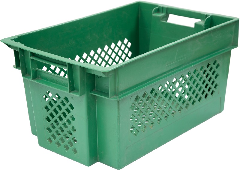 Ящик 600*400*300 мм. для овощей конусный перфорир., зеленый (крышка 73263, 73263) /1/92/
