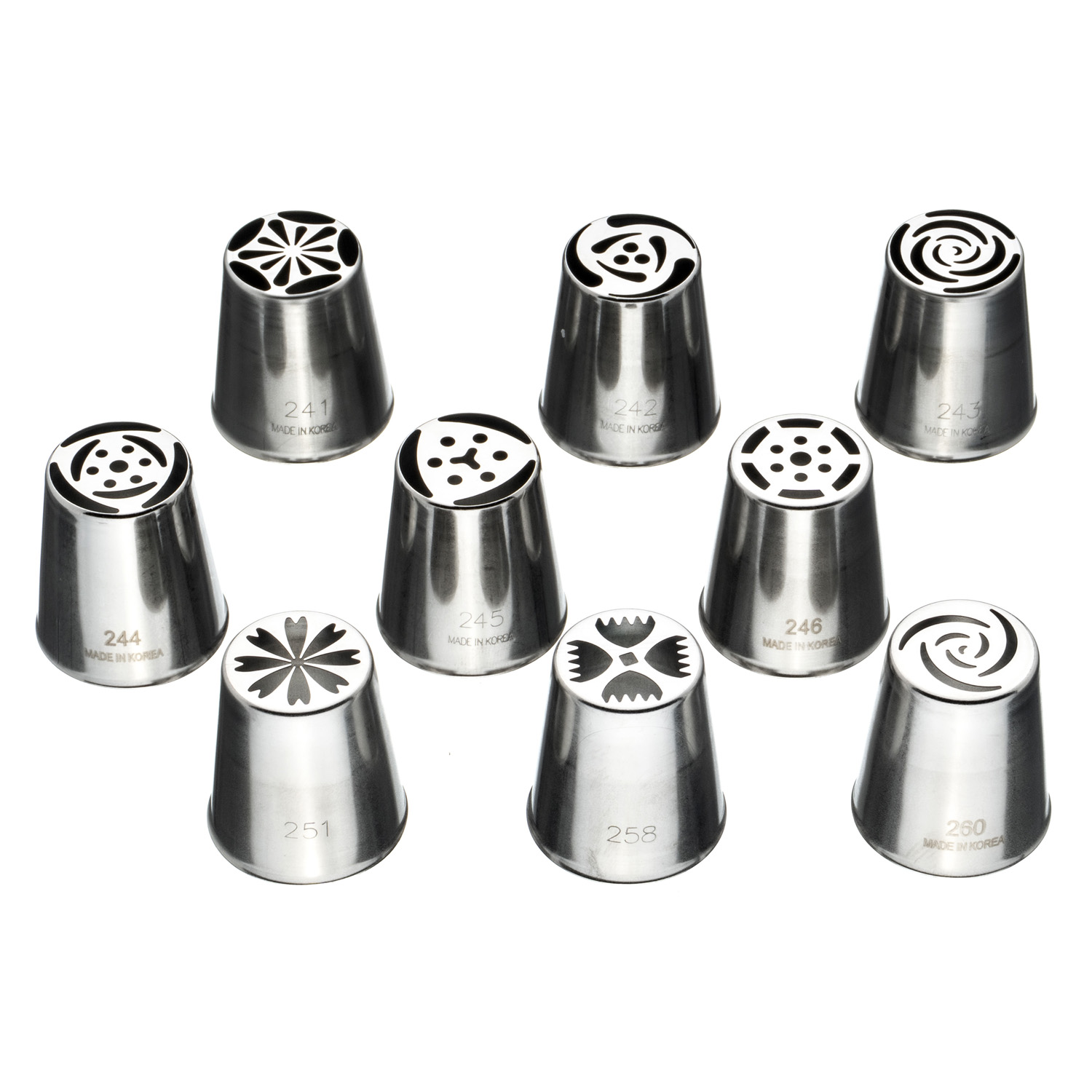 Набор кондитерских насадок  9 шт нерж. для кремовых цветов /1/