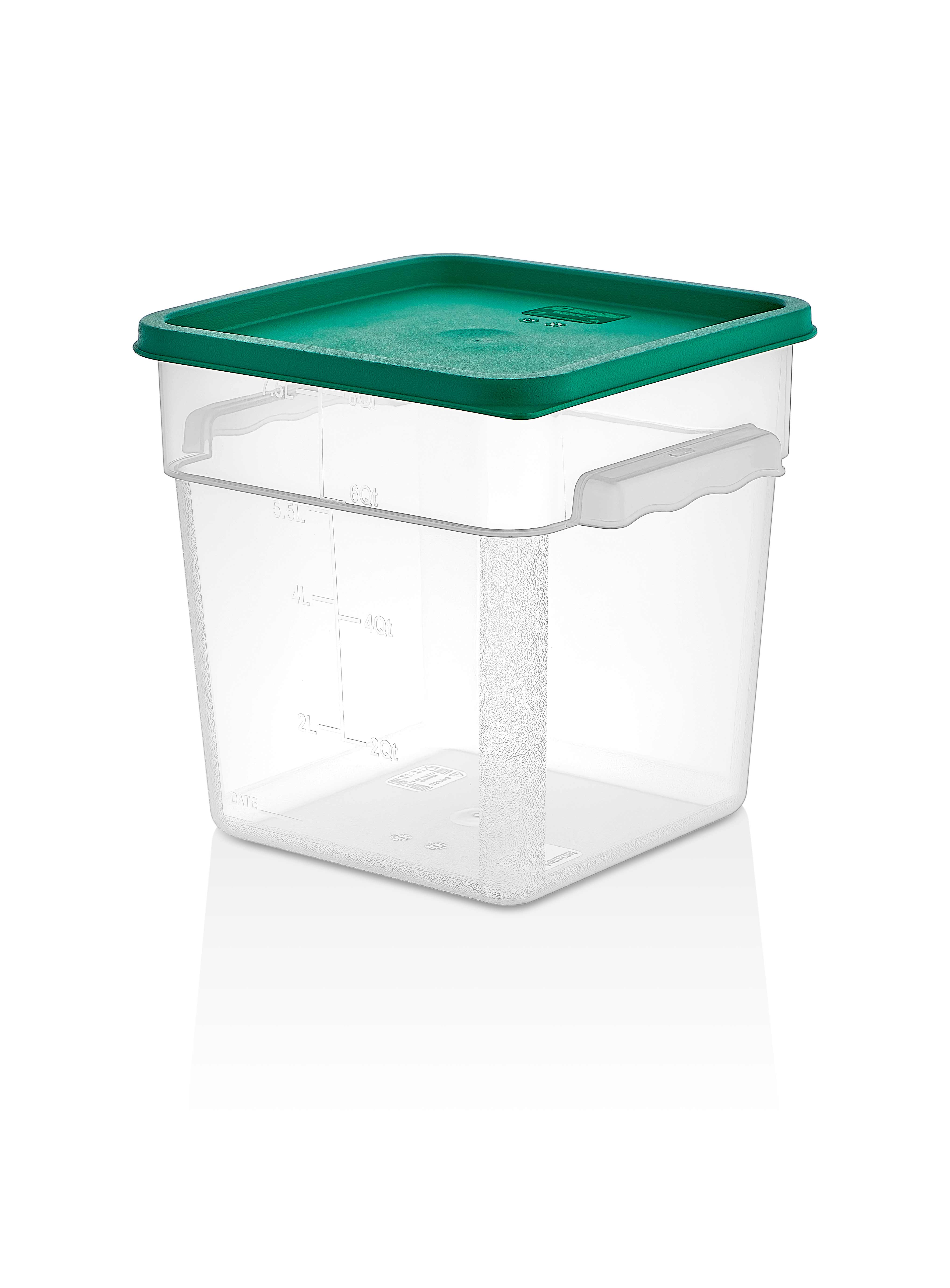 Контейнер для продуктов квадратный  7,6 л. 22*22*23 см. с мерной шкалой, прозрачный, п/п, без крышки (крышка 76712, 76711, 76712, 76713) GP /1/12/