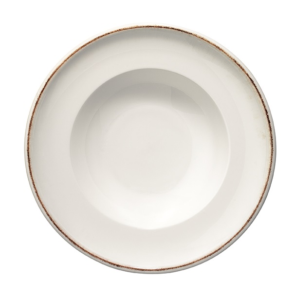 Тарелка d=270 мм. глубокая 450 мл. h=56 мм. Ретро коричневый край, форма Гурмэ Bonna/1/6/408/