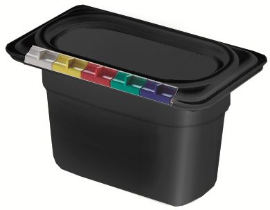 Гастроемкость 1/9 h=100 мм. 176*108 мм. 0,9 л. п/п черная  /1/18/