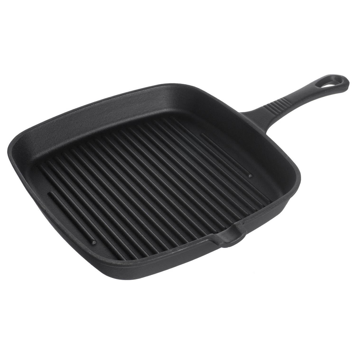 Сковорода-гриль 24*24 см. h=3 см. 1 л. черная, чугун /1/