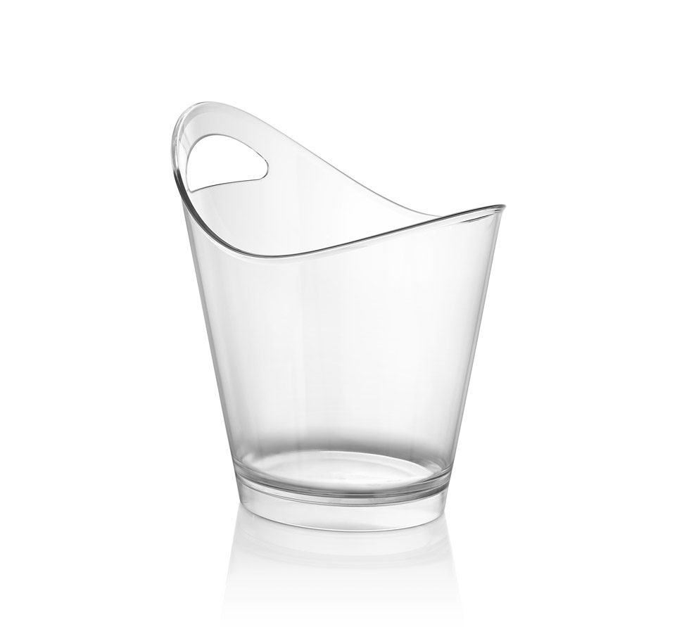 Ведро для шампанского  4 л. поликарбонат 260*200/160*130 мм. h=280 мм. с ручкой для 1-й бутылки, прозрачное GP /1/6/