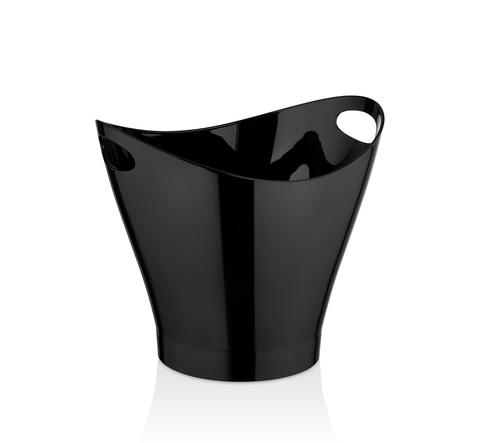 Ведро для шампанского  6 л. поликарбонат 300*240/165*165 мм. h=260 мм. с ручками для 2-х бутылок, черное GP /1/6/