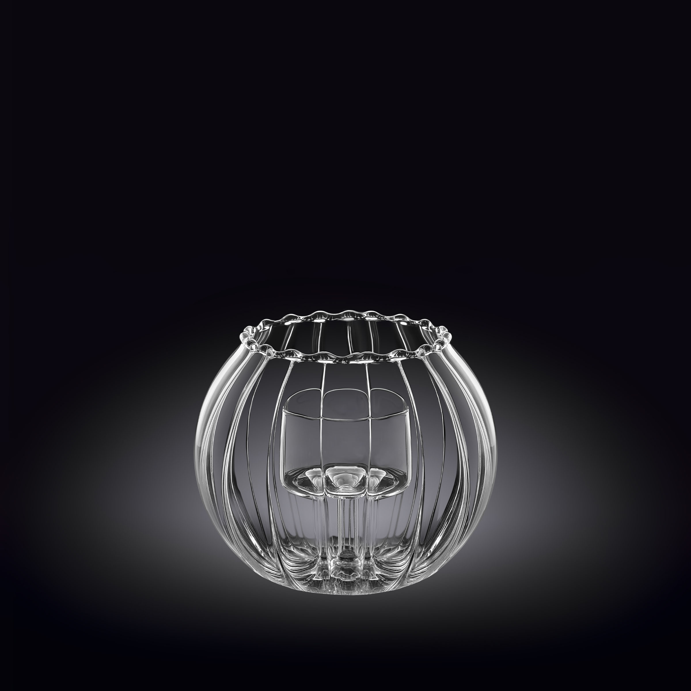 Подсвечник d=70/45 мм. h=80 мм. рельефный Термостекло Wilmax /1/48/ АКЦИЯ