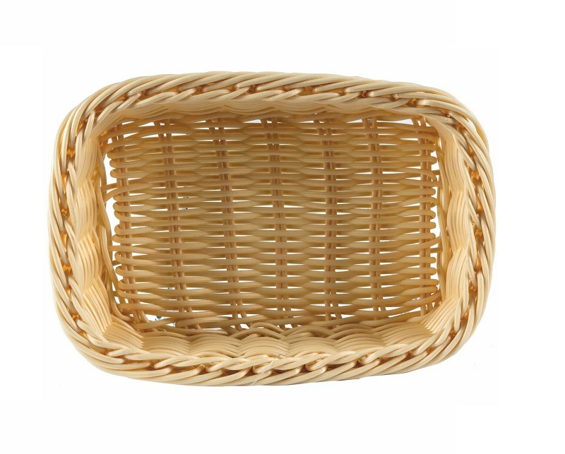 Корзина для хлеба прямоуг. 17*16 см. h=10 см. бежевая полиротанг MGprof /1/ АКЦИЯ
