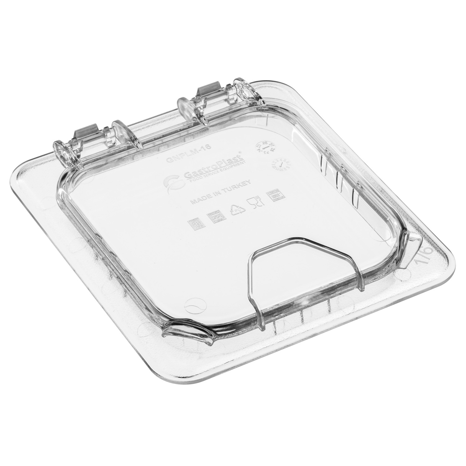 Крышка для гастроем. 1/6 поликарб.прозрач. (-40/+99С) откидная (гастроемкость..) GP /1/12/