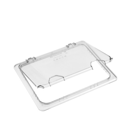 Крышка для гастроем. 1/2 поликарб.прозрач. (-40/+99С) откидная с отверстием для ложки справа (гастр.79755,79757,79758,79760) GP /1/12/