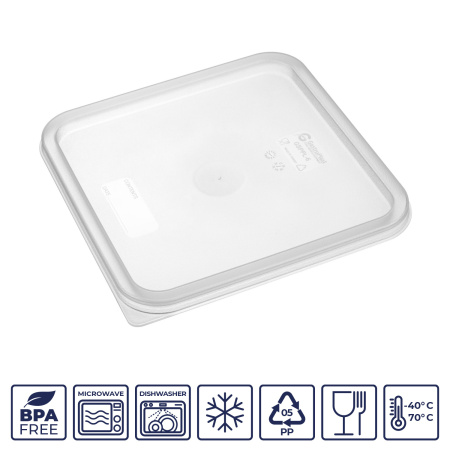 Крышка для контейнера для продуктов квадратная 230*230 мм. прозрачная, п/п (контейнер 76701, 76702) GP /1/12/