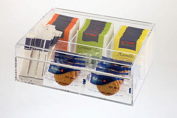 Контейнер для пакетиков чая 4 отд. 22*17*9 см. пластик. прозрачная APS /1/12/ Контейнер для пакетиков чая 4 отд. 22*17*9 см. пластик. прозрачная APS /1/12/