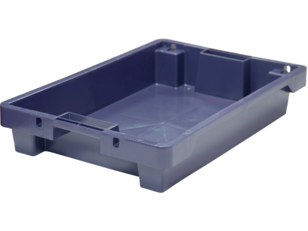 Ящик 600*400*100 мм. для мяса конусный сплошной, синий /1/  АКЦИЯ