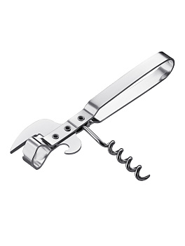 Открывалка для консервных банок 15 см. с штопором, сталь /1/288/