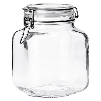 Банка для сыпучих прод. 2000 мл. d=100 мм. h=166 мм. с крышкой с бугельным замком Borgonovo /1/36/216/ АКЦИЯ