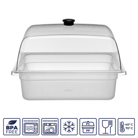 Гастроемкость 1/2 h=100 мм. 325*265 мм. 5 л. п/п прозрачная GP /1/12/