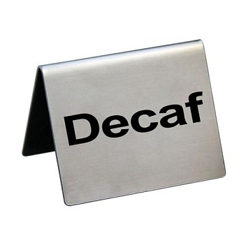 Табличка "Decaf"  50*40 мм. горизонтальная, нерж. /1/ АКЦИЯ
