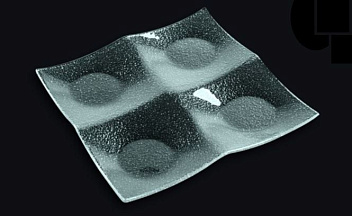 Менажница 4-х секц. 200*200 мм. стекло 3D /1/10/ АКЦИЯ