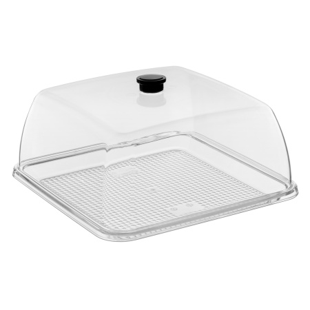 Крышка 28*28 см. h=12,5 см. поликарбонат, прозрачная (поднос,контейнер 76864,76845,76853,76703,76704,76705) GP /1/12/