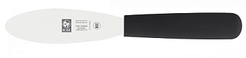 Шпатель кондитерский 21 см. раб. часть 11*3 см. с волн. кром, нерж. с пластик. ручк. черный Icel /1/6/ АКЦИЯ