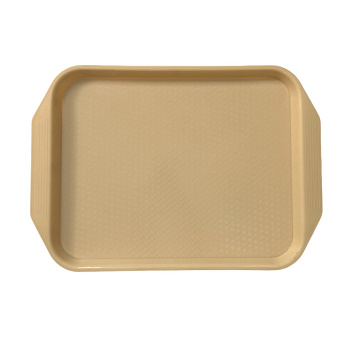 Поднос 38*27 см. бежевый с широкими ручками поверхность классик (106) MGprof /10/