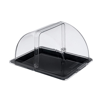 Поднос сервировочный GN 1/2 32,5*26,5 см. поликарбонат, черный, с крышкой Roll-Top GP /1/ ВДОХНОВЕНИЕ