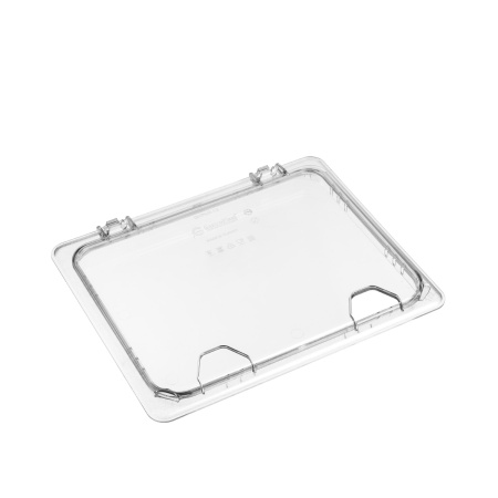 Крышка для гастроем. 1/2 поликарб.прозрач. (-40/+99С) откидная с отверстием для ложки справа (гастр.79755,79757,79758,79760) GP /1/12/