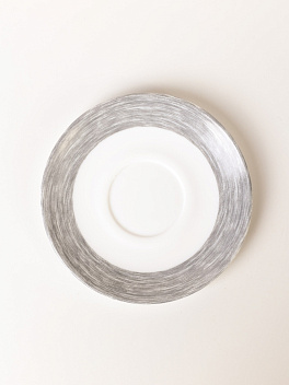 Блюдце d=140 мм. серый край Браш (чашка 53485) /1/6/48/