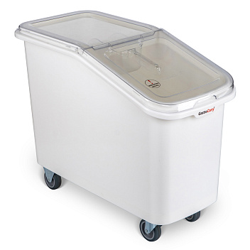 Контейнер для сыпучих продуктов  62 л 340*720*580 мм. (-40°C /+70°C) п/п на колесах, с совком, белый GP /1/4/