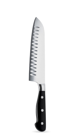 Нож японский Santoku 180/310 мм. с бороздками, кованый Abert 1/12/