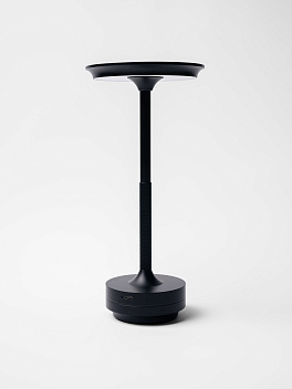 Лампа настольная d=13 см. h=27,5 см. 3 цвета, сенсорная регулировка яркости, алюм., черная LED HIGH-TECH MGline /1/20/