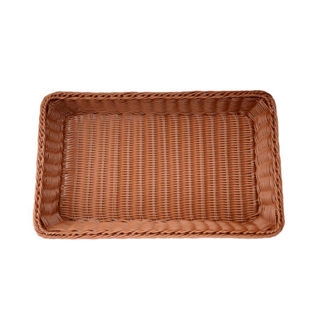 Корзина для хлеба прямоуг. 53*32*9 см. коричневая полиротанг MGprof /1/20/ АКЦИЯ Корзина для хлеба прямоуг. 53*32*9 см. коричневая полиротанг MGprof /1/20/ АКЦИЯ