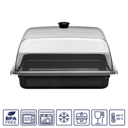 Гастроемкость 1/2 h= 65 мм. 325*265 мм. 3 л. п/п черная GP /1/12/