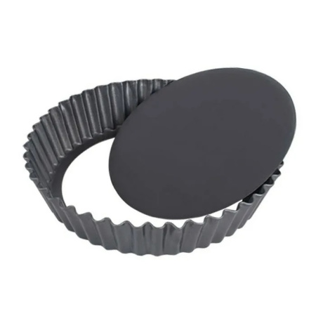 Форма для выпечки d=14 см. h=2,5 см. рифленая съемное дно, сталь с антиприг. покр. MGsteel /1/ АКЦИЯ АКЦИЯ