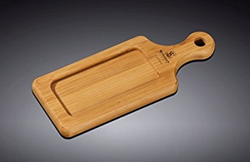 Доска для подачи прямоуг. 160*60 мм. с ручкой, бамбук Wilmax /1/10/120/ АКЦИЯ