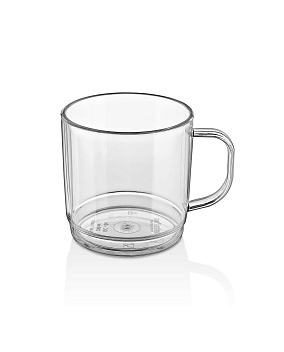 Кружка 250 мл. d=75 мм. h=75 мм. поликарбонат, прозрачн. штабелир. Классик GP /1/100/