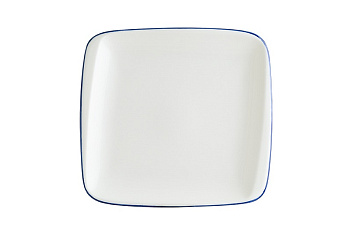 Тарелка прямоуг. 270*250 мм. без полей Ретро синий край, форма Мув Bonna /1/6/624/ ВДОХНОВЕНИЕ