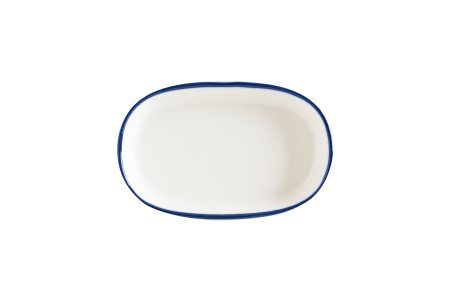 Блюдо овальное 100*65 мм. Линеа Синий, форма Хюгге Bonna /1/12/5856/
