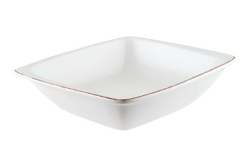 Салатник прямоуг. 190*170 мм. 650 мл. h=45 мм. Ретро коричневый край, форма Мув Bonna /1/12/1032/ ВДОХНОВЕНИЕ