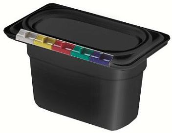 Гастроемкость 1/9 h=100 мм. 176*108 мм. 0,9 л. п/п черная  /1/18/