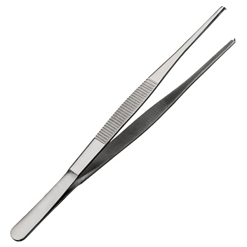 Щипцы (пинцет) 20 см. прямые, прямой кончик с зубцами, нерж. MGsteel /1/100/