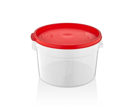 Контейнер для продуктов круглый 11,4 л. d=31 см. h=21 см., с мерной шкалой, прозрачный, п/п, без крышки (крышка 76740, 76739, 76738, 76741) GP /1/6/