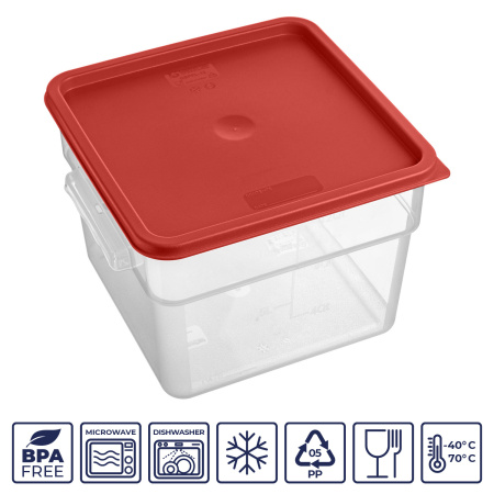 Крышка для контейнера для прод. квадр. 290*290 мм. красная, п/п (конт. 76703,76704,76705)  GP /1/12/