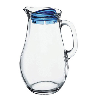 Кувшин 1,85 л. d=100 мм. h=240 мм. с голуб. крышкой Бистро /6/108/