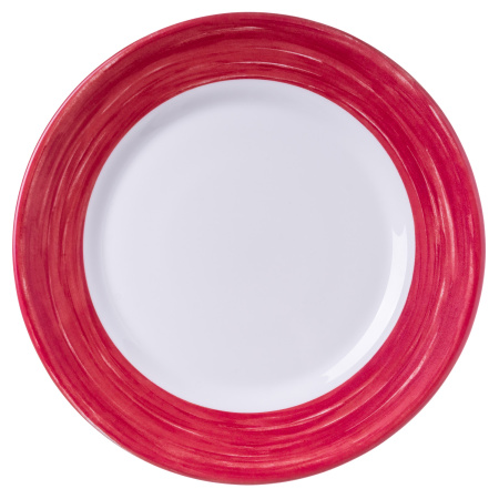 Тарелка d=254 мм. вишневый край Браш (P3947) /1/6/24/ АКЦИЯ