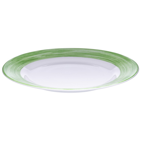 Тарелка d=254 мм. зеленый край Браш (P3948) /1/6/24/