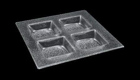 Менажница 4-х секц. 300*300 мм. ячейка 100*100*25 мм.стекло 3D /1/12/ Менажница 4-х секц. 300*300 мм. ячейка 100*100*25 мм.стекло 3D /1/12/