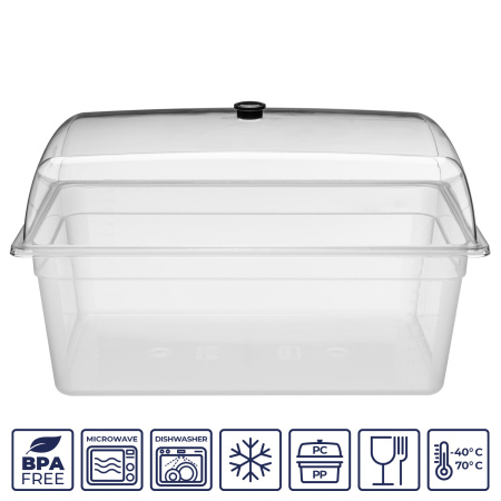 Гастроемкость 1/1 h=200 мм. 24 л. п/п прозрачная GP /1/6/