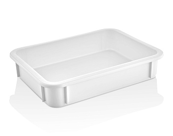 Контейнер для теста 300*400* 75 мм. (-20/+70℃) прямой, сплошной, мороз-кий, белый полиэт.(крышка 76806) GP /1/12/ Контейнер для теста 300*400* 75 мм. (-20/+70℃) прямой, сплошной, мороз-кий, белый полиэт.(крышка 76806) GP /1/12/